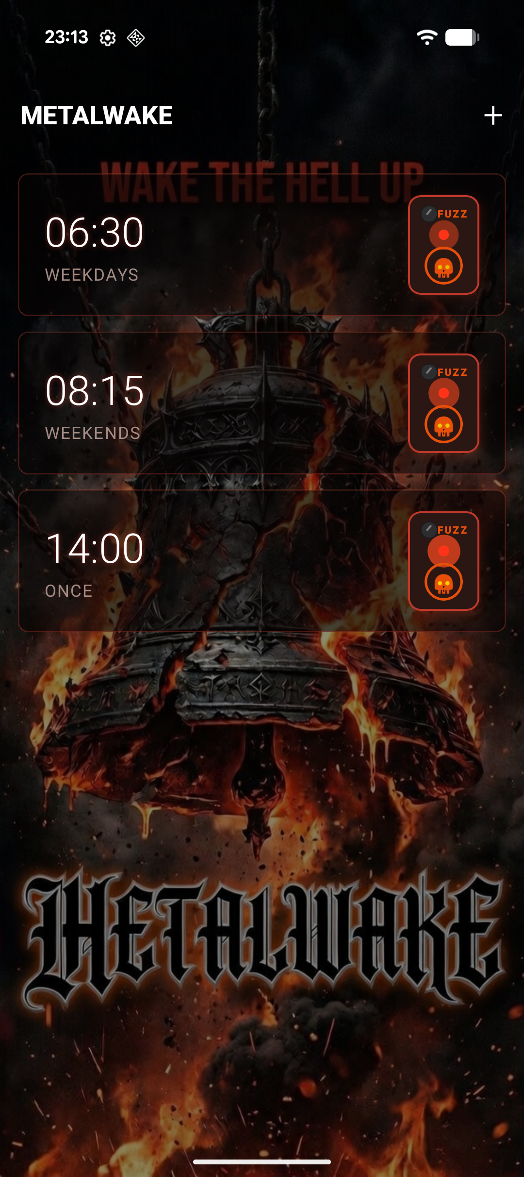 MetalWake home screen